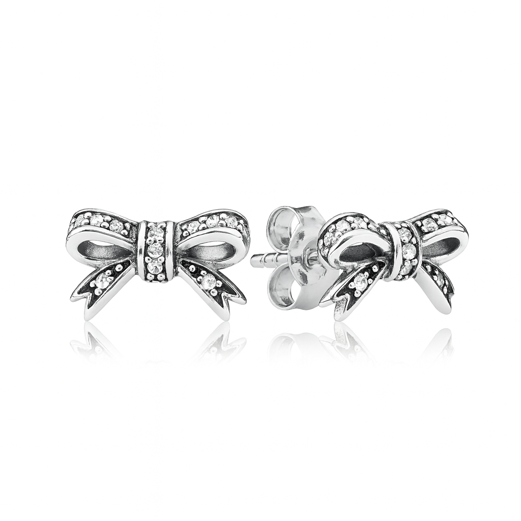 Aretes Moño Brillante – Estilo tipo Pandora