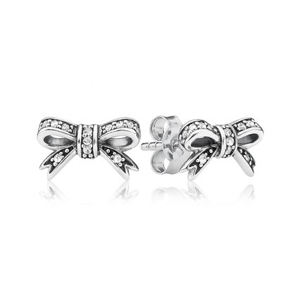 Aretes Moño Brillante – Estilo tipo Pandora