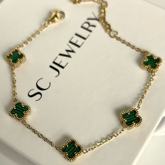 Pulsera de Trébol de Cuatro Hojas, Incluye Caja De Regalo